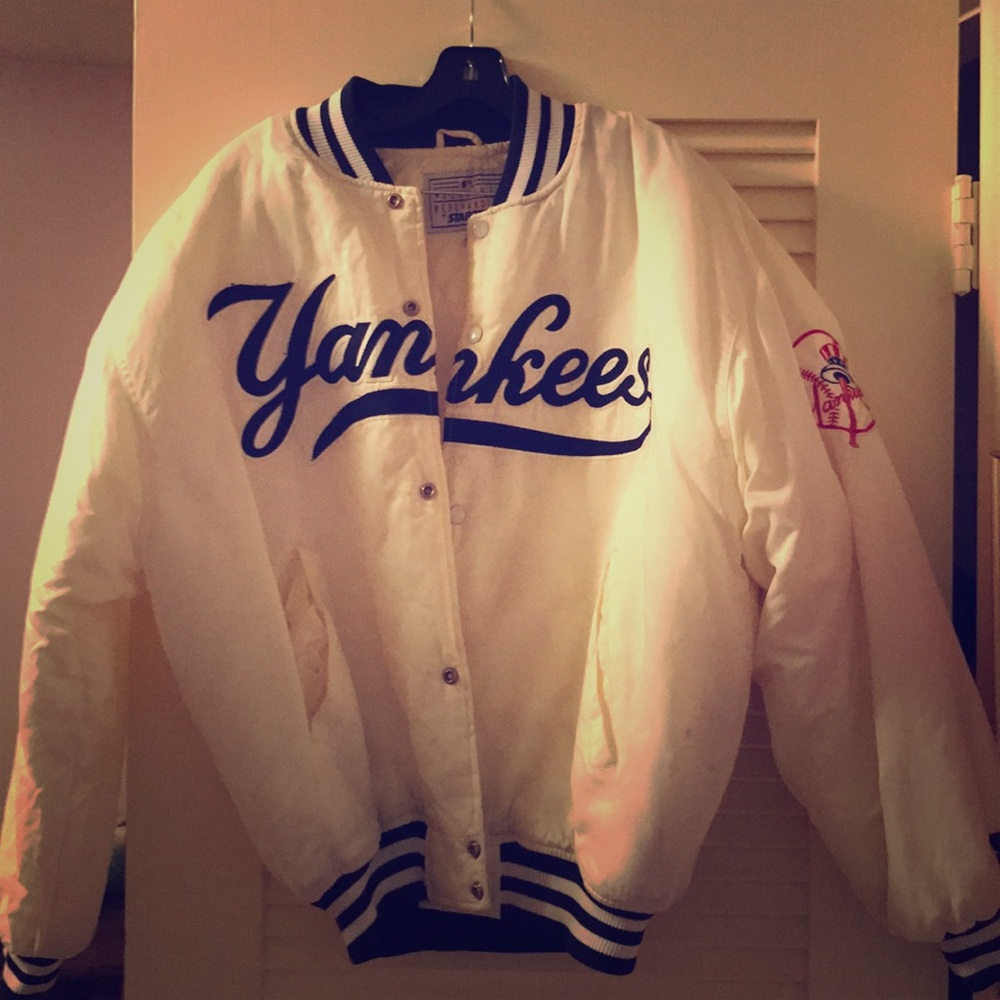 White Yankees authentic starter jacket!! Size L